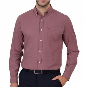 Dockers Button Down Long Sleeve  Classic Fit Shirt Mens Size Medium Maroon